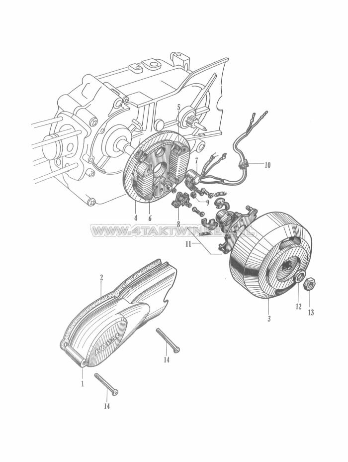 E9 - Left Crankcase Cover - Dynamo