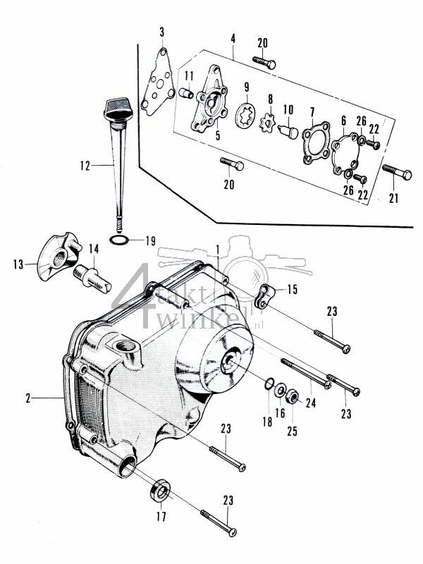 E8 - Right Crankcase Cover - Oil Pump
