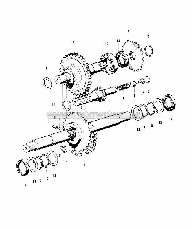 E4 - TRANSMISSION AND PEDAL SHAFT