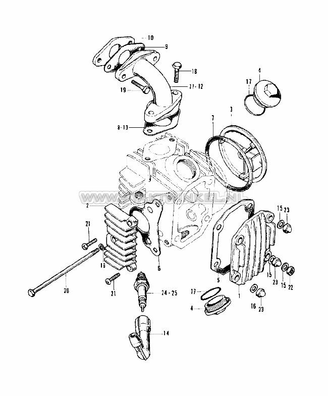 E1 -CYLINDER HEAD COVER - INLET PIPE - SPARK PLUG