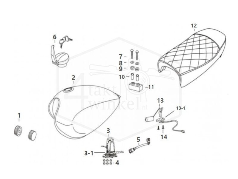 F9 - Seat - Tank - Lock kit