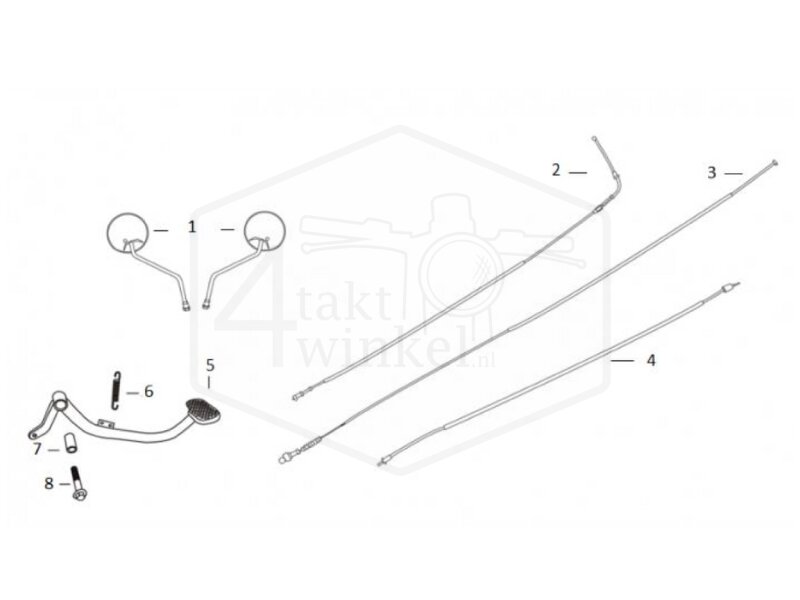 F11 - MIRROR - CABLES - BRAKE PEDAL