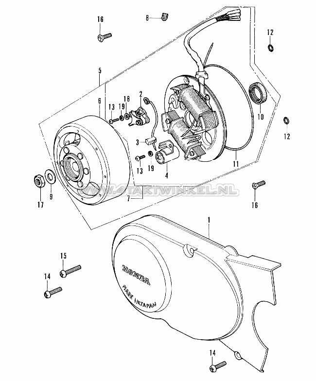 E4.1 - LEFT CRANKCASE COVER - GENERATOR