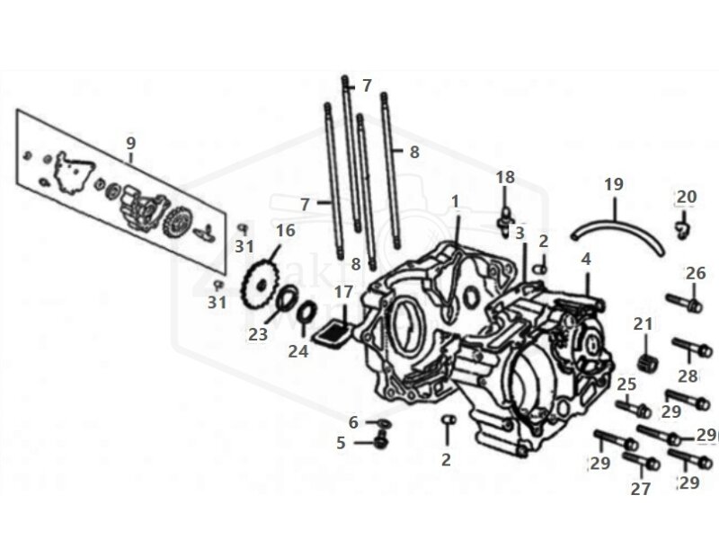 E6 - Crankcase - Oilpump