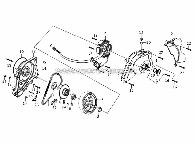E9 - E10 LEFT CRANKCASE COVER - GENERATOR