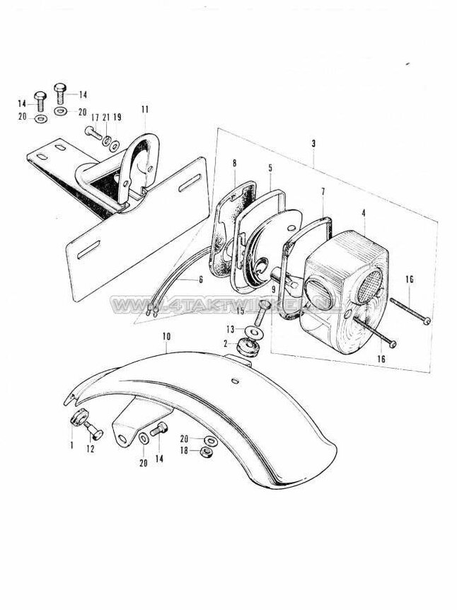 F12 - Tail Light - Rear Fender (England & General)