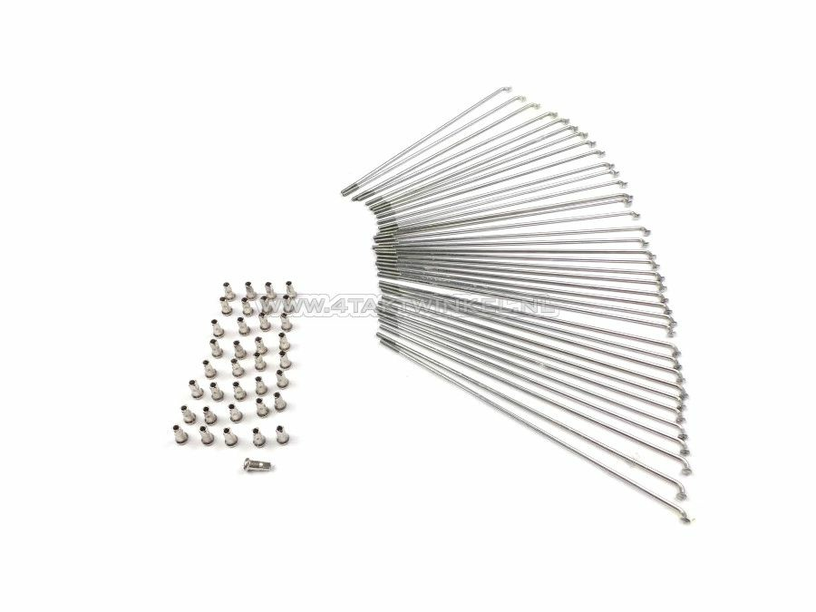 Spokes set front wheel with disc brake, thin, fits CB50, SS50 with disc brake