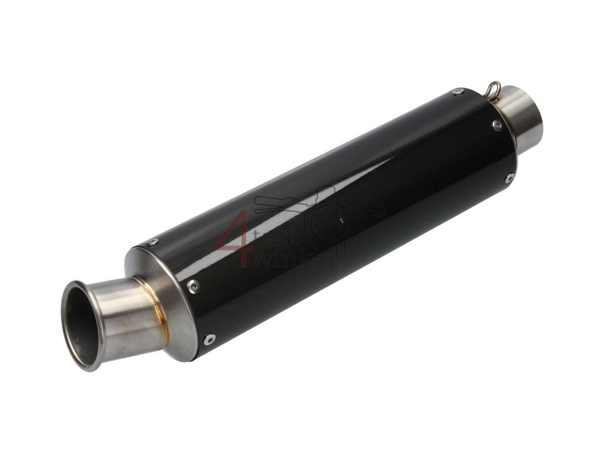 Exhaust tuning, down swept, single pipe, black bend, carbon muffler