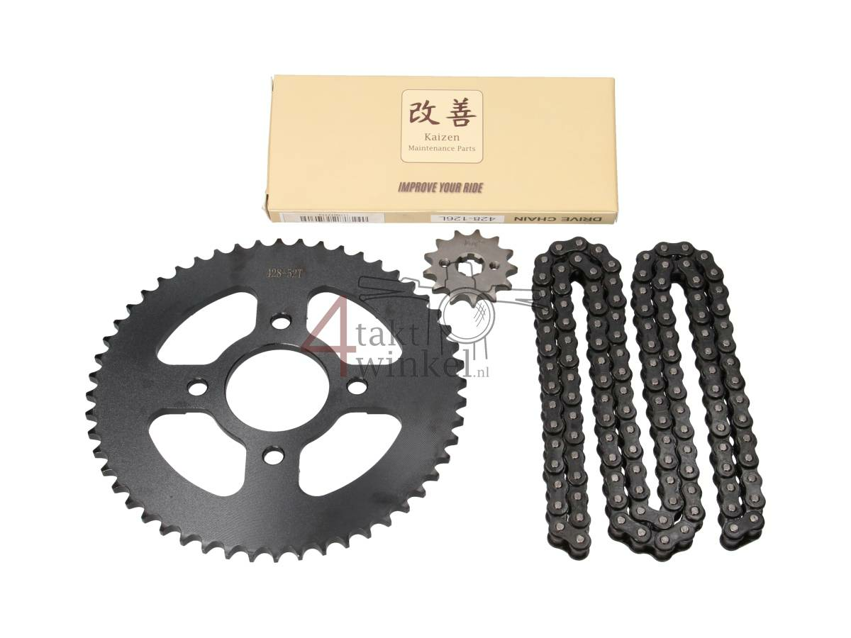 Sprockets and chain set, Mash Fifty, 13 - 52, black, 17mm shaft, A-quality