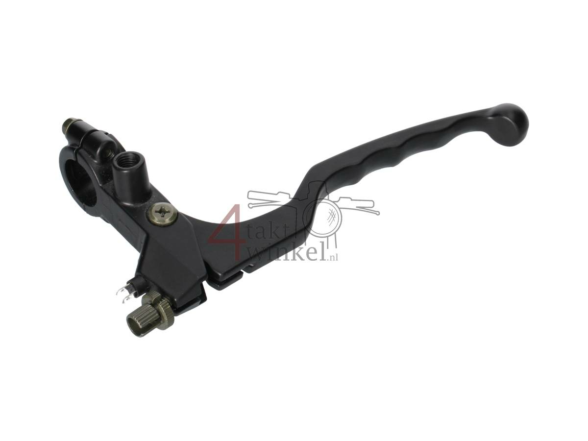 Lever clutch, with support, universal, black, long