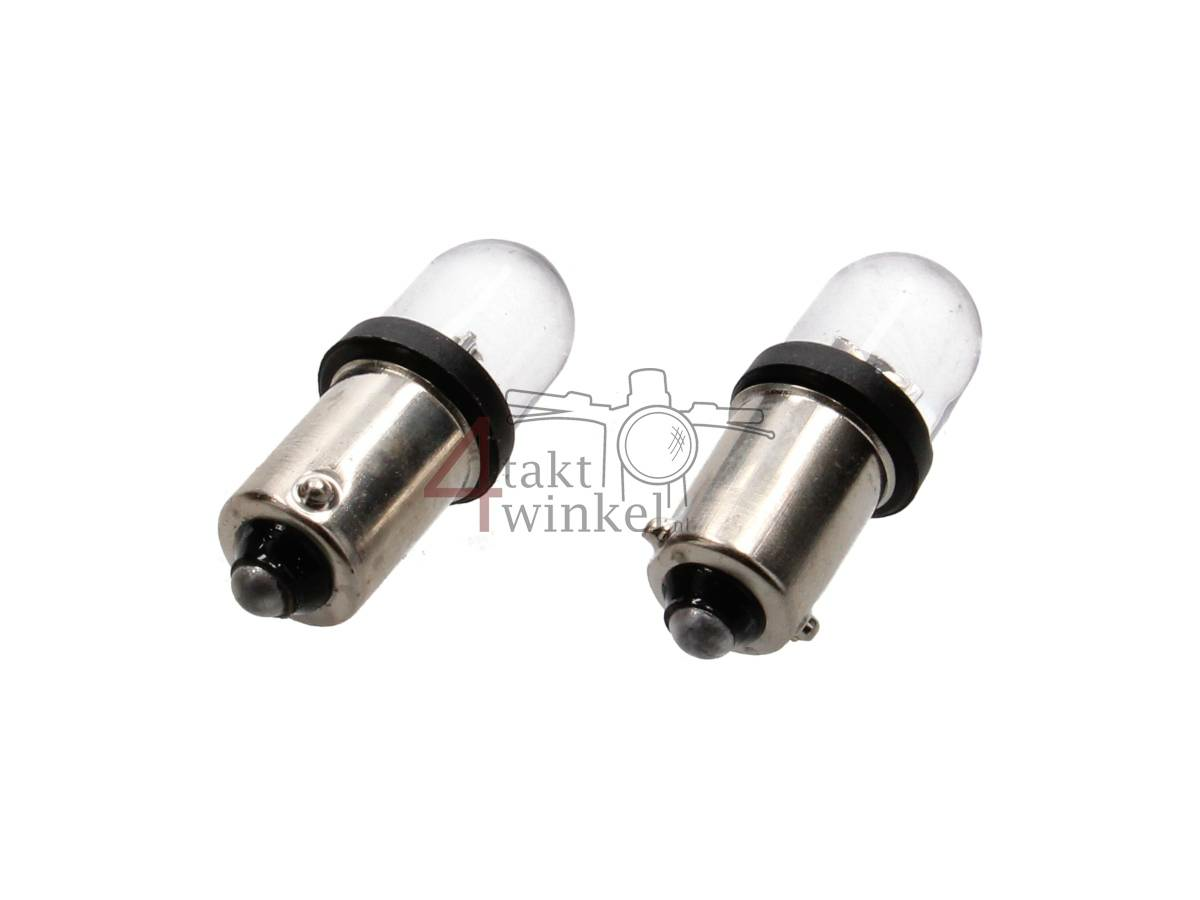 Bulb BA9s, single, 12 volt, LED, per pair