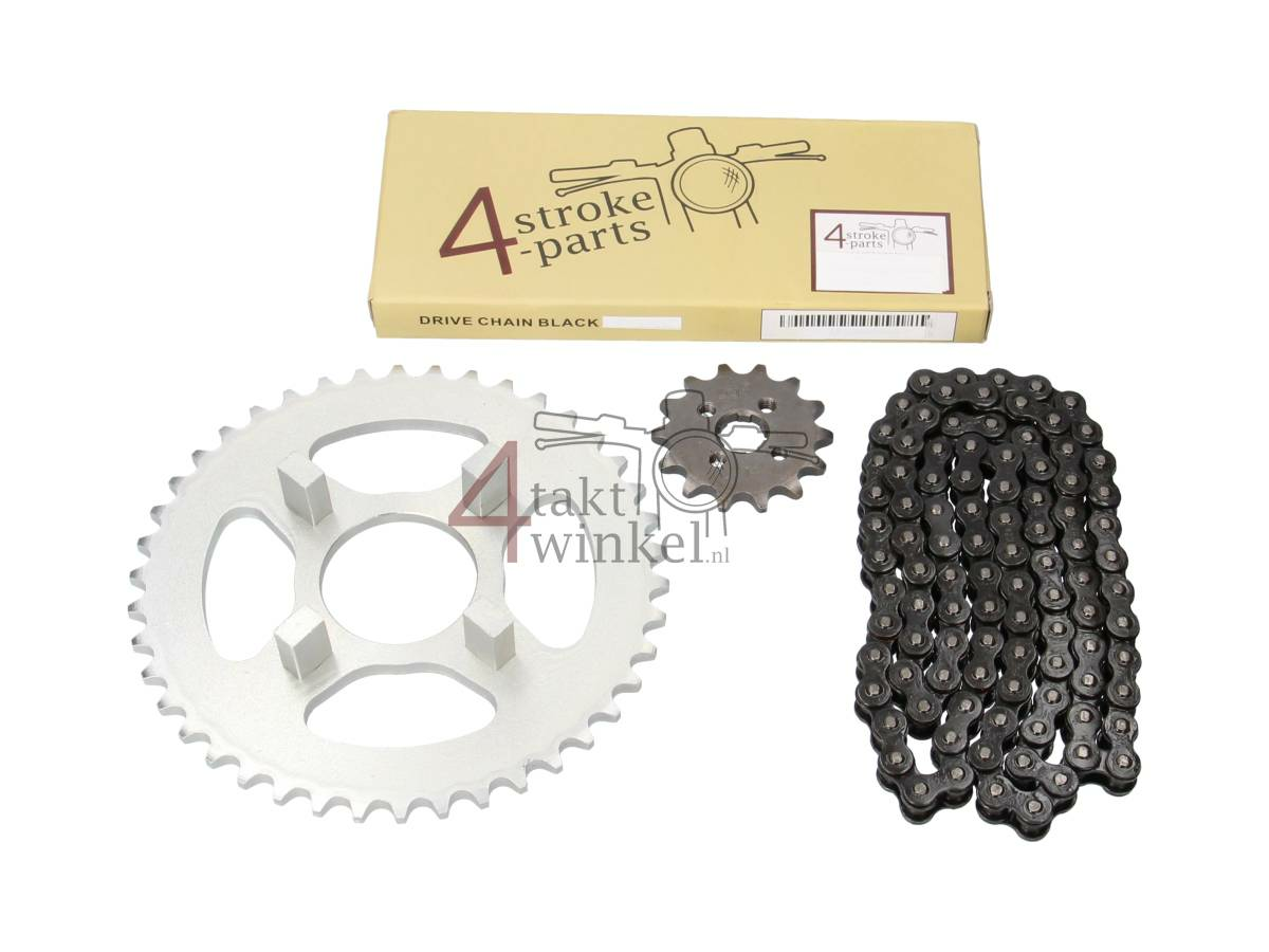 Sprockets and chain set standard +2, 4sp, fits SS50, A-quality