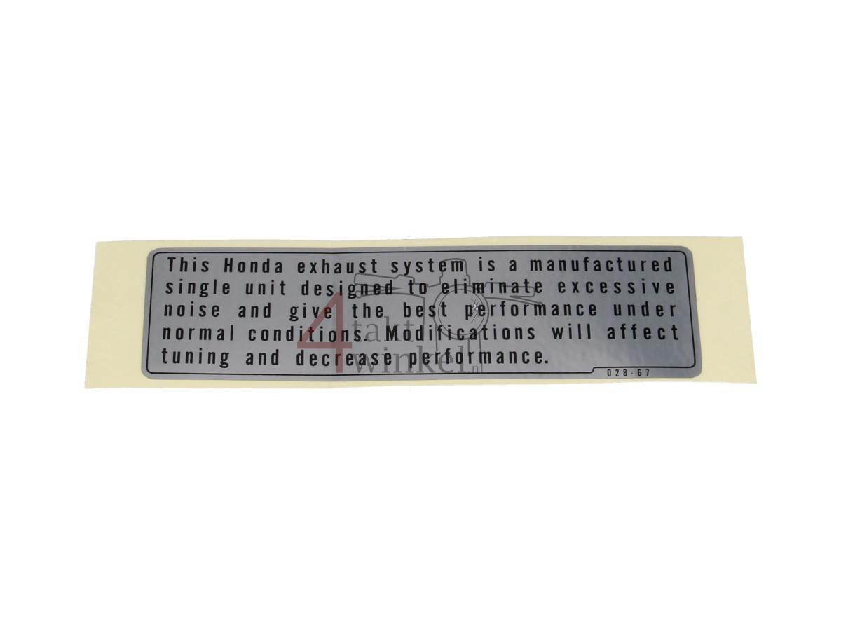 Plate B, caution, OEM Honda