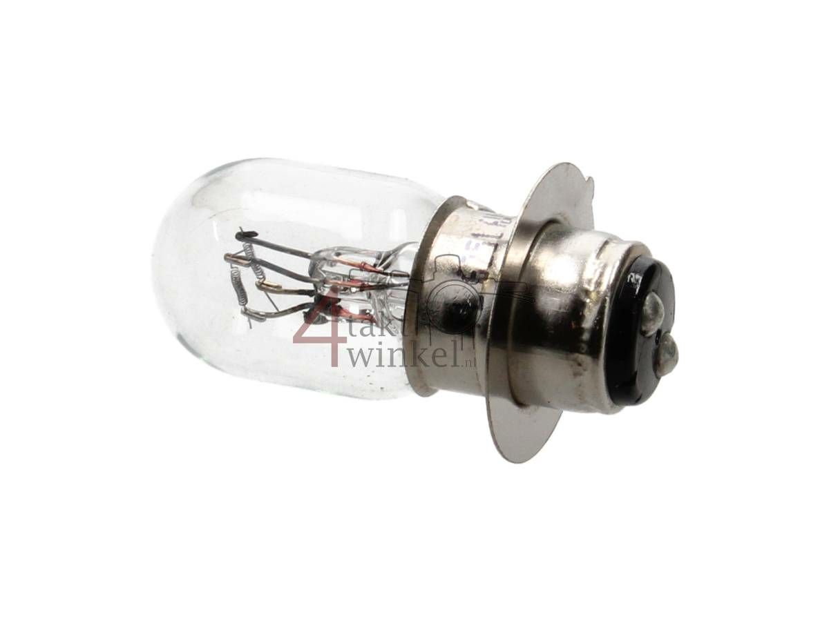 Bulb headlight P15d-25-1, dual, 6 volts, 25-25 watts, halogen