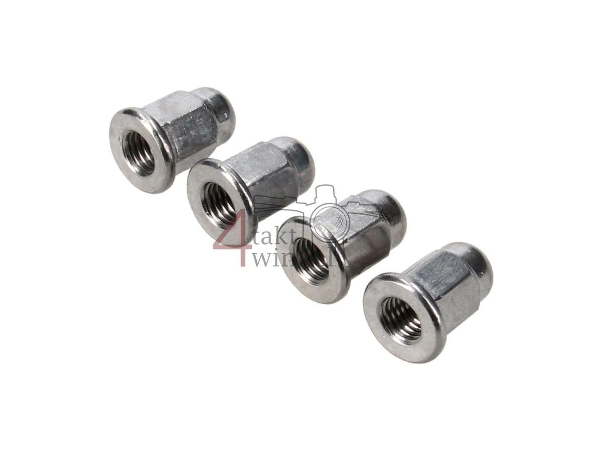 Cap nut set, M7, 17mm high, for use on cylinder heads