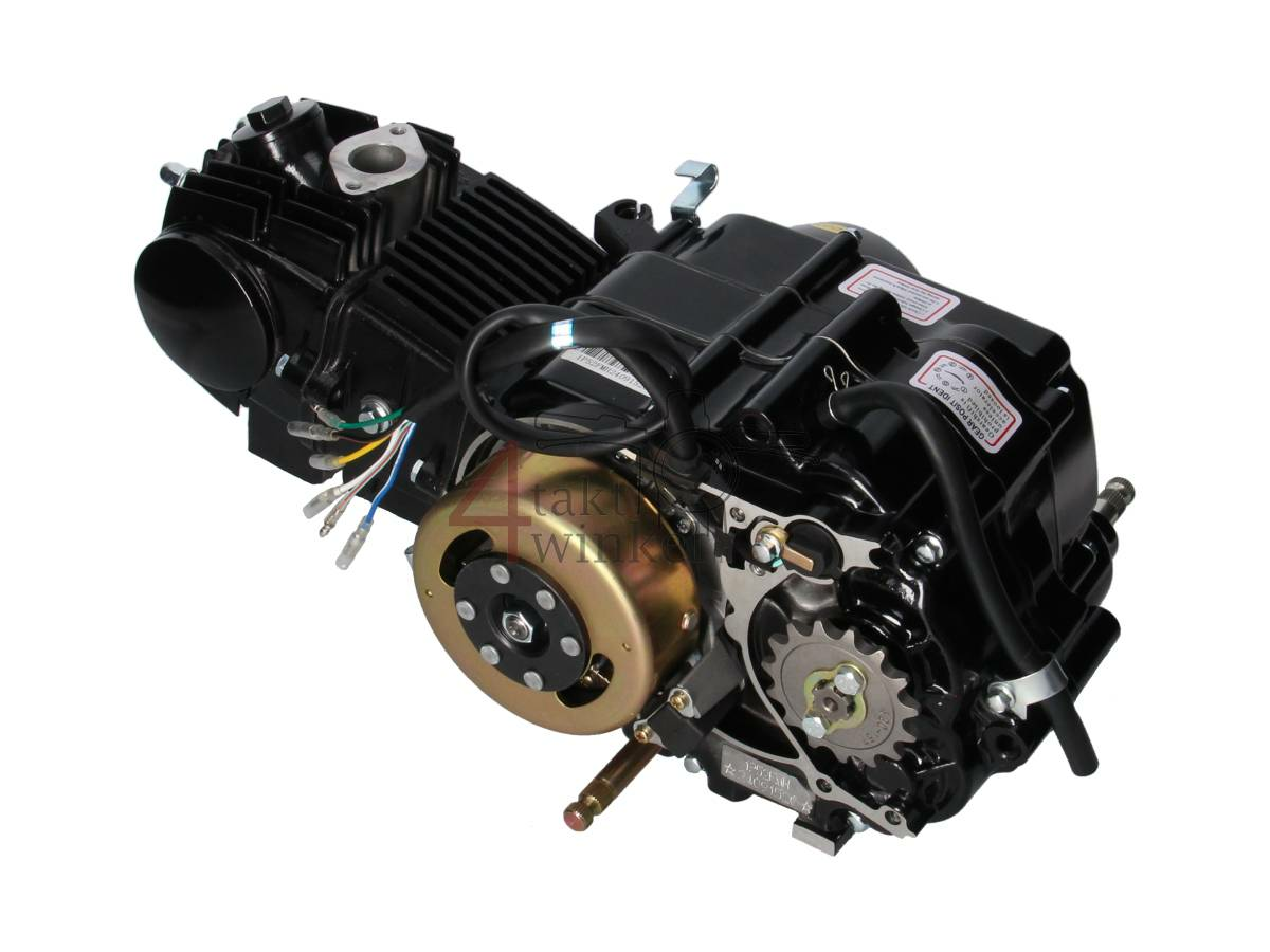 Engine, 107cc, manual clutch, 4-speed, black