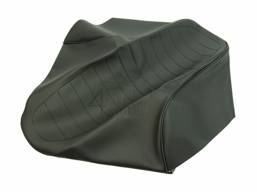 Seat cover, fits SS50 K3, black, black piping, long model