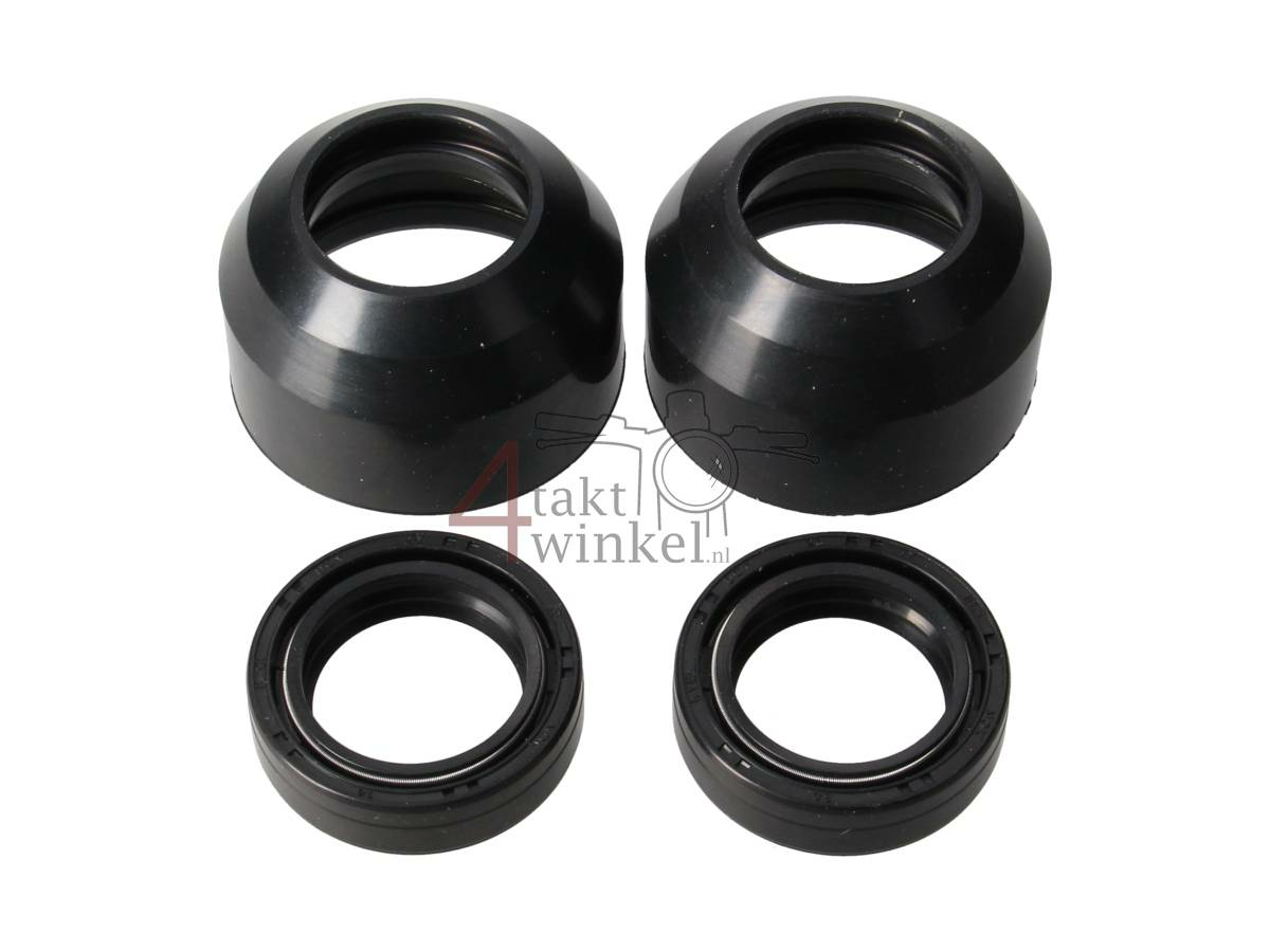 Front fork seal kit, with dust caps, 26-37-10.5, Fits Skyteam, Zenhua, Dax