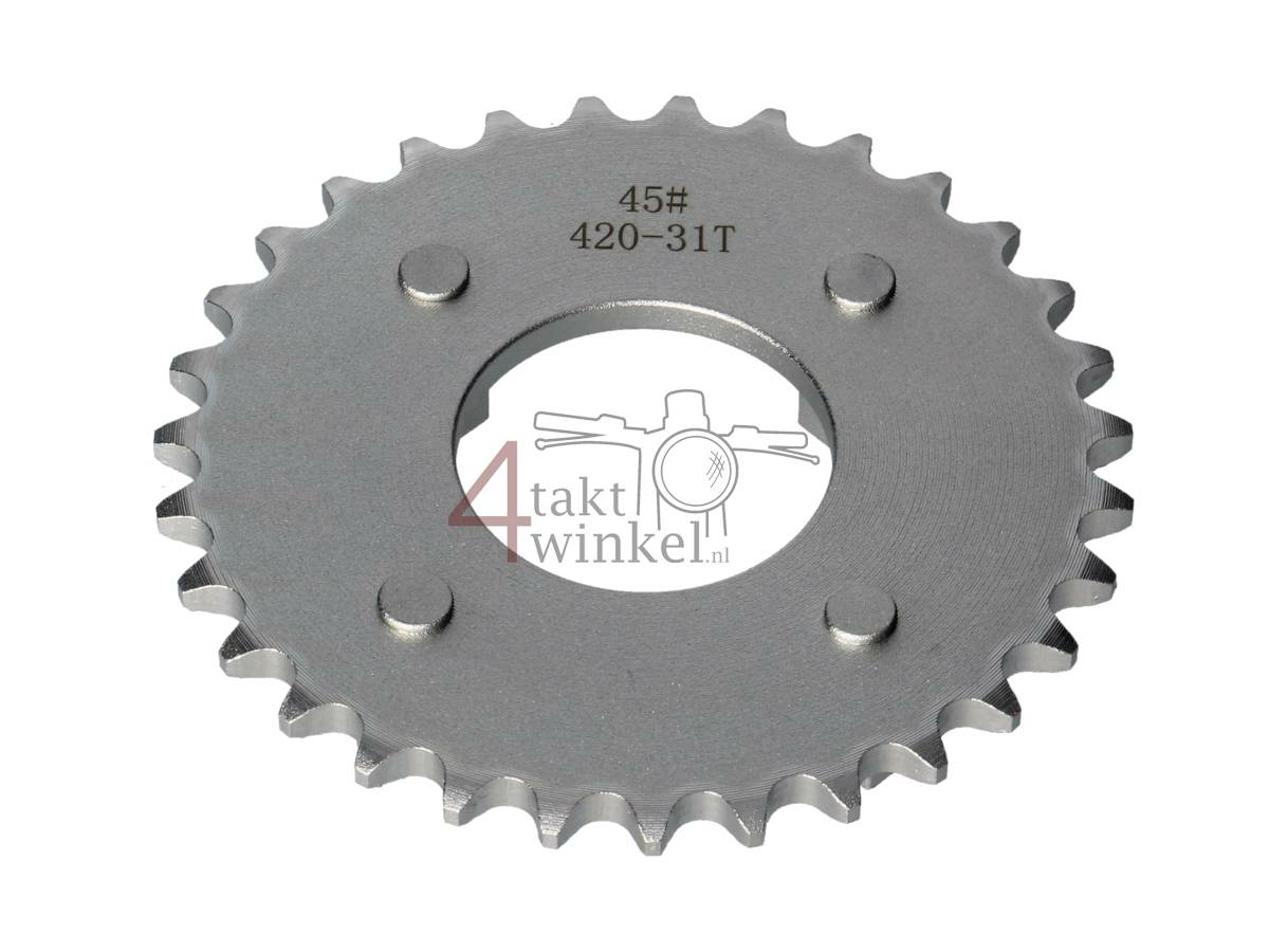 Rear sprocket 31, fits SS50, CB50, CY50, Dax, silver