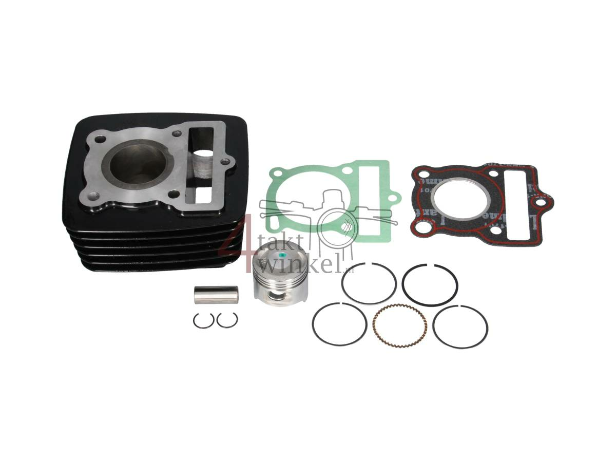 Cylinder kit, with piston &amp; gasket, 50cc, 39mm aluminum, vertical, Mash, black