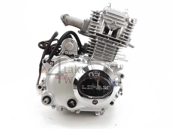 Engine, 50cc, manual clutch, Lifan, (Mash) 4-speed, upright cylinder, with starter motor, silver