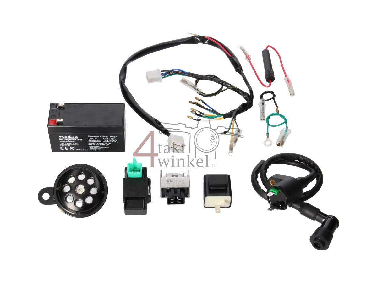 CDI &amp; 12 volt connection set among others for conversion of 6 volt moped