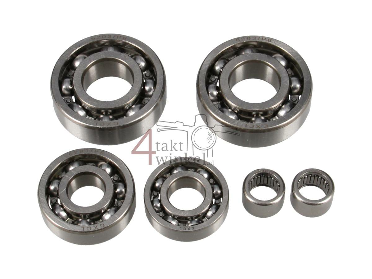 Bearing kit, engine block, with starter motor needle bearings, 139FMB-B, Mash fifty, X-ride 50, Scrambler 50, Hanway Scrambler, Muscle