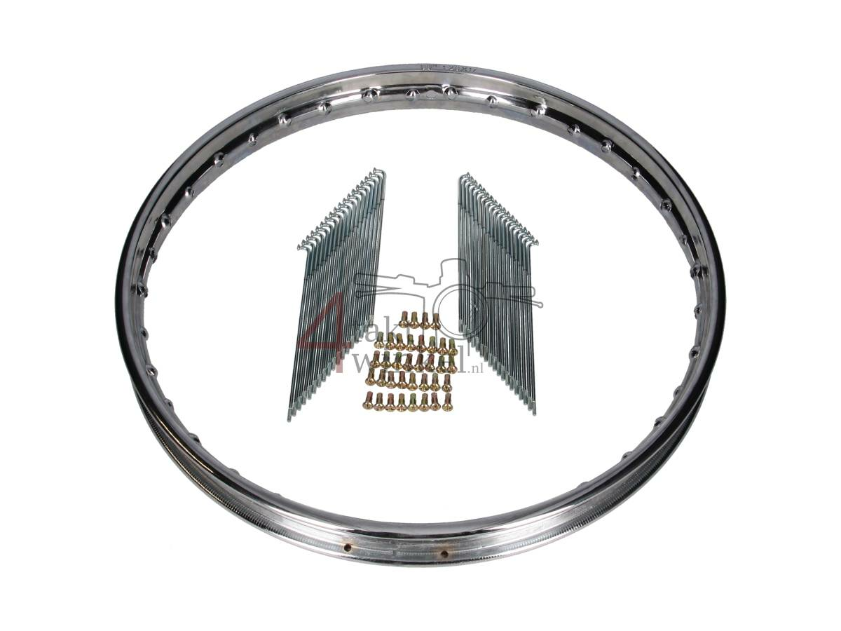 Rim and spoke set, 17" 1.20, C50, CD50h, rear wheel, A-quality