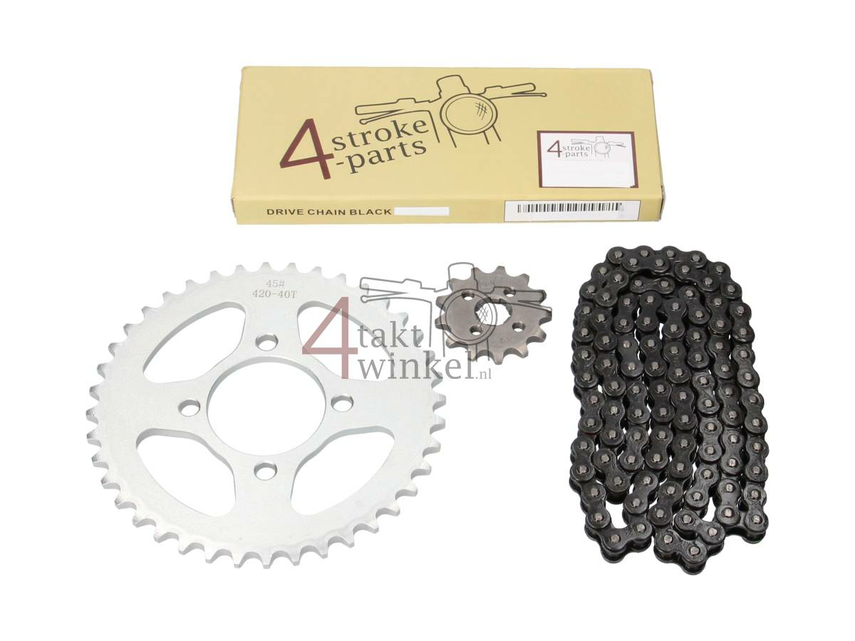 Sprockets and chain set, C50 K1 standard, A-quality