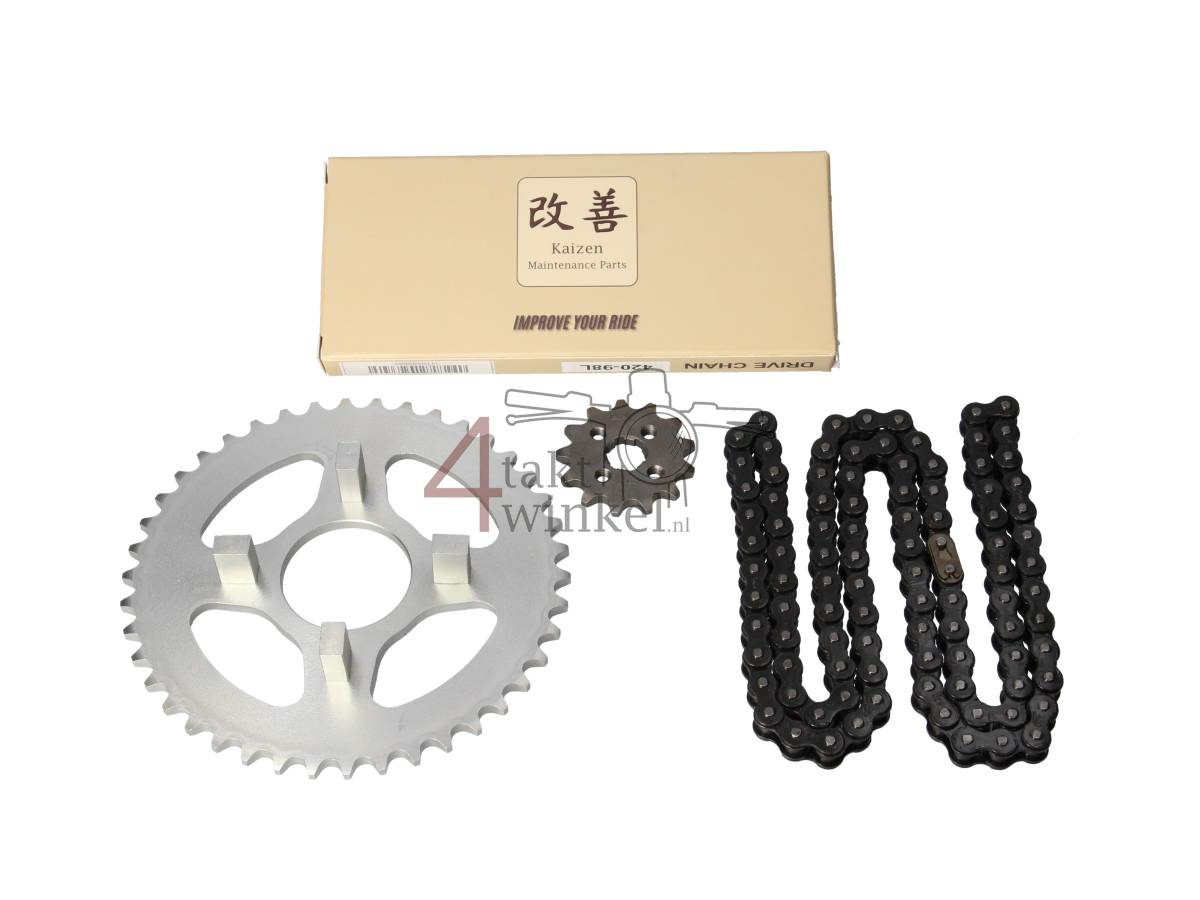 Sprockets and chain set standard +1, fits SS50, A-quality