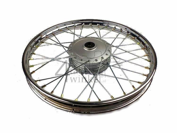 Wheel complete, Front wheel, 17", with brake plate, fits SS50, CD50, CD50s Benly
