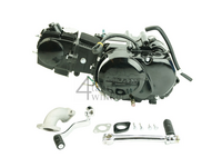 Engine, 85cc, manual clutch, YX, 4-speed, black