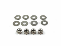 Nut cap set, m10 x 1.25 + rings, stainless steel, Takegawa