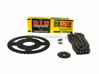 Sprockets and chain set, Mash Fifty, 15 - 48 (70cc, 85cc) 17mm shaft