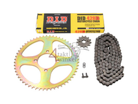 Sprockets and chain set, Hanway RAW50, AGM Caferacer, 428, 13-56