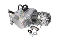 Engine, 125cc, manual clutch, Lifan, 4-speed, silver