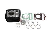 Cylinder kit, with piston & gasket, 50cc, 39mm aluminum, vertical, Mash, black