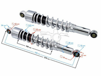 Shock absorber set 338 mm, 10 - 12, chrome