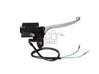 Lever hydraulic, right (brake pump) complete, universal e.g. Dax, Ape, silver