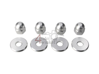Nut cap set, m10 x 1.25 + rings, aluminum silver