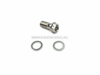 Banjo bolt, M10 x 1.25 thread, Kitaco, Stainless steel