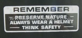 Sticker C50 handlebar "remember" white in 1 language, original Honda