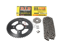Sprockets and chain set, Mash Fifty, 15 - 48 (70cc, 85cc) 20mm shaft