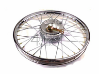 Wheel complete, Front wheel, 17", with brake plate, fits SS50, CD50, CD50s Benly