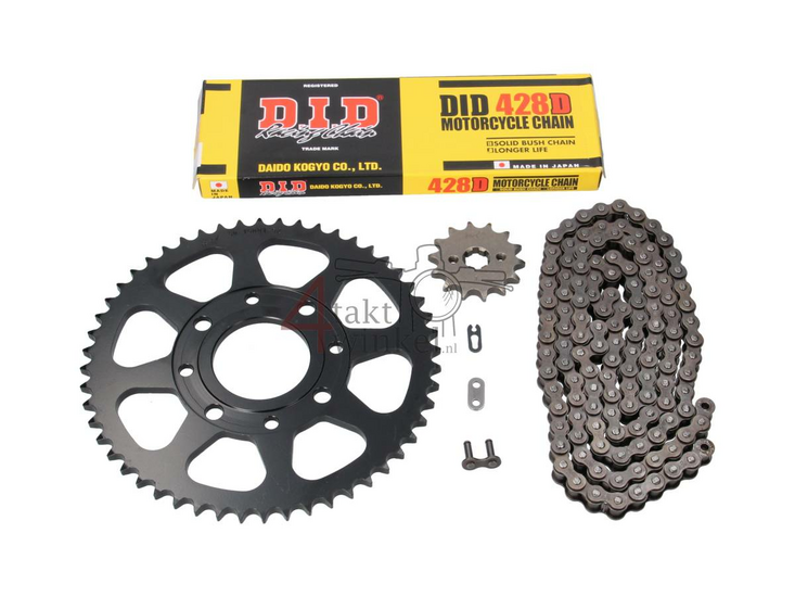 Sprockets and chain set, Mash X-ride 14 - 52, black, 17mm shaft