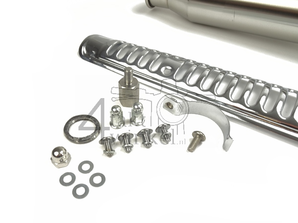 Exhaust tuning, up-swept, Trumpet, stainless steel, ST125 Dax, frame no. JB04xxxx