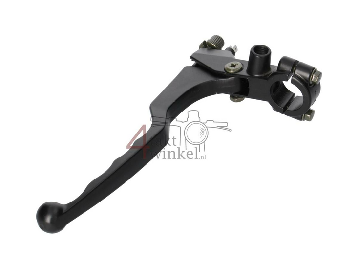 Lever clutch, with support, universal, black, long