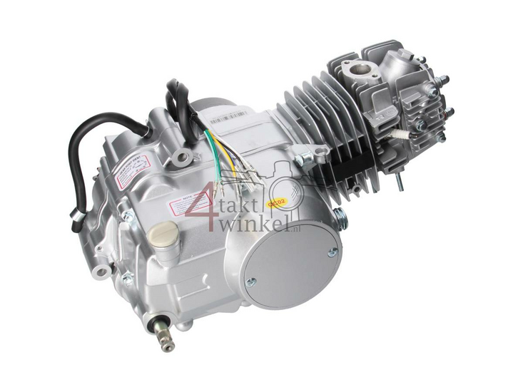 Engine, 125cc, manual clutch, Lifan, 4-speed, silver