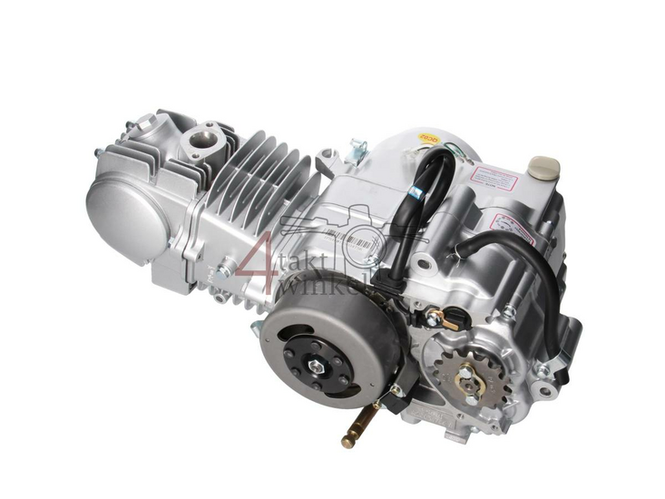 Engine, 125cc, manual clutch, 4-speed, silver