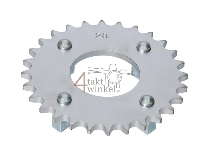 Rear sprocket 28, fits SS50, CB50, CY50, Dax, Silver